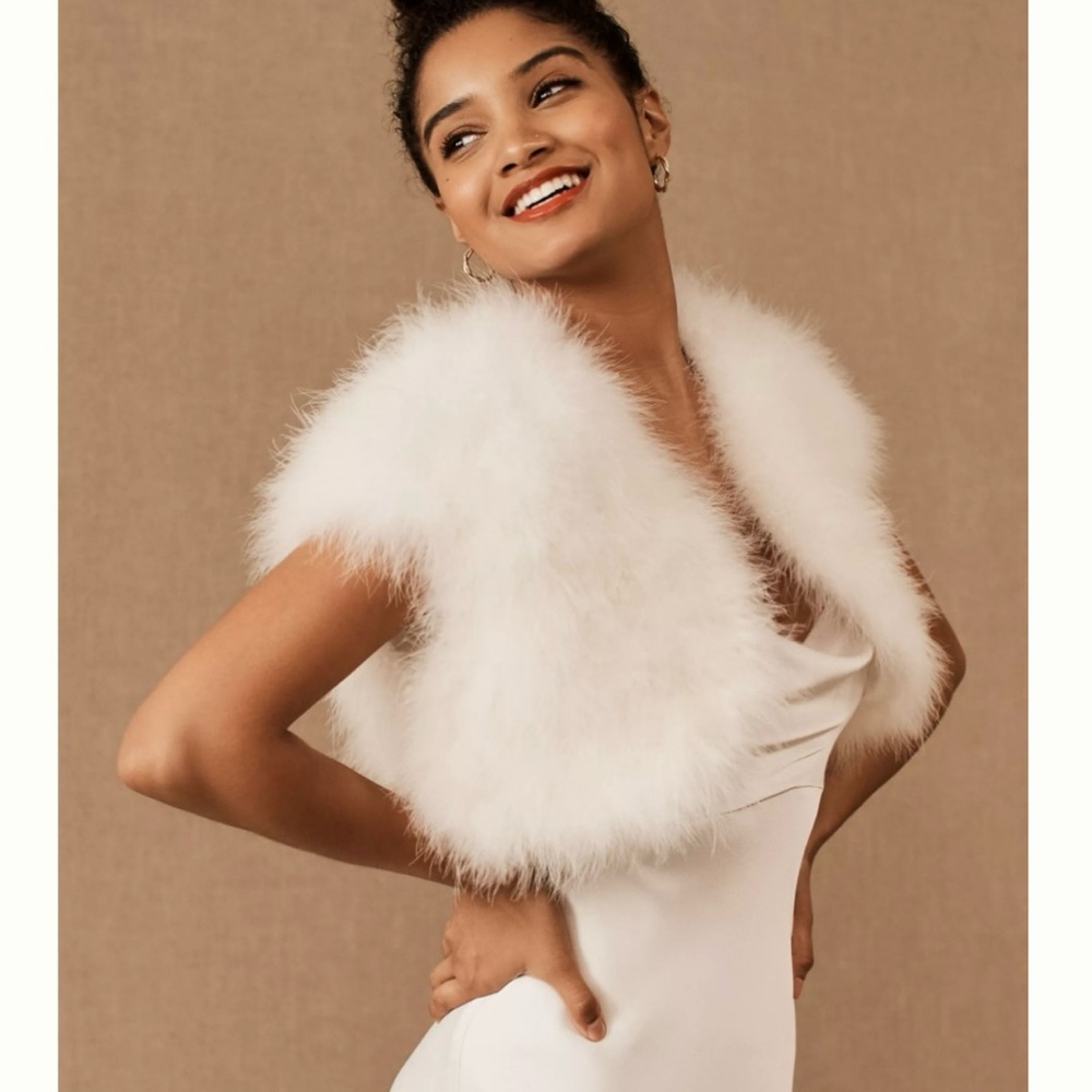 Bubish White Feather Bolero